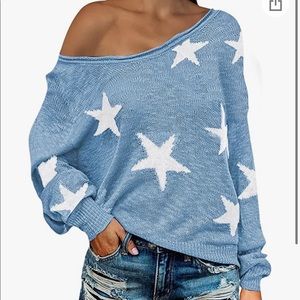 Scoop neck star sweater
